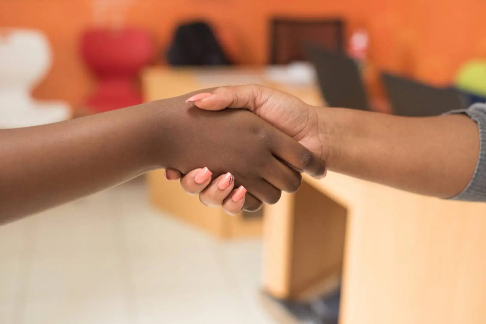 Two People Shaking Hands Close Up