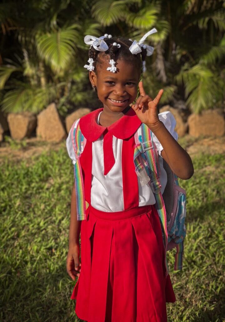 Michaelle is the daughter of two of our long term staff members. She bright, happy, and helpful. She loves to dance and play, her mom is her best friend, and she is excelling in school with her friends. 